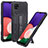 Custodia Silicone e Plastica Opaca Cover con Supporto ZJ1 per Samsung Galaxy F42 5G Nero