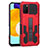 Custodia Silicone e Plastica Opaca Cover con Supporto ZJ1 per Samsung Galaxy M02s Rosso