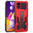 Custodia Silicone e Plastica Opaca Cover con Supporto ZJ1 per Samsung Galaxy M31s Rosso