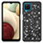 Custodia Silicone e Plastica Opaca Cover Fronte e Retro 360 Gradi Bling-Bling JX1 per Samsung Galaxy A12 Nero