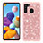 Custodia Silicone e Plastica Opaca Cover Fronte e Retro 360 Gradi Bling-Bling JX1 per Samsung Galaxy A21