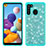 Custodia Silicone e Plastica Opaca Cover Fronte e Retro 360 Gradi Bling-Bling JX1 per Samsung Galaxy A21