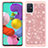 Custodia Silicone e Plastica Opaca Cover Fronte e Retro 360 Gradi Bling-Bling JX1 per Samsung Galaxy A51 5G Oro Rosa