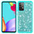 Custodia Silicone e Plastica Opaca Cover Fronte e Retro 360 Gradi Bling-Bling JX1 per Samsung Galaxy A52s 5G Ciano