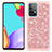 Custodia Silicone e Plastica Opaca Cover Fronte e Retro 360 Gradi Bling-Bling JX1 per Samsung Galaxy A52s 5G Oro Rosa