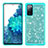 Custodia Silicone e Plastica Opaca Cover Fronte e Retro 360 Gradi Bling-Bling JX1 per Samsung Galaxy S20 FE 5G Ciano