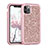 Custodia Silicone e Plastica Opaca Cover Fronte e Retro 360 Gradi Bling-Bling per Apple iPhone 11 Pro Oro Rosa