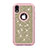 Custodia Silicone e Plastica Opaca Cover Fronte e Retro 360 Gradi Bling-Bling per Apple iPhone XR Rosa