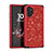 Custodia Silicone e Plastica Opaca Cover Fronte e Retro 360 Gradi Bling-Bling per Samsung Galaxy Note 10 Plus 5G Rosso