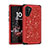 Custodia Silicone e Plastica Opaca Cover Fronte e Retro 360 Gradi Bling-Bling per Samsung Galaxy Note 10 Rosso