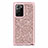 Custodia Silicone e Plastica Opaca Cover Fronte e Retro 360 Gradi Bling-Bling per Samsung Galaxy Note 20 Ultra 5G Oro Rosa