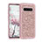 Custodia Silicone e Plastica Opaca Cover Fronte e Retro 360 Gradi Bling-Bling per Samsung Galaxy S10 Oro Rosa