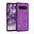 Custodia Silicone e Plastica Opaca Cover Fronte e Retro 360 Gradi Bling-Bling per Samsung Galaxy S10 Plus Viola