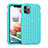 Custodia Silicone e Plastica Opaca Cover Fronte e Retro 360 Gradi Bling-Bling U01 per Apple iPhone 11 Pro Max Ciano