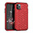 Custodia Silicone e Plastica Opaca Cover Fronte e Retro 360 Gradi Bling-Bling U01 per Apple iPhone 11 Pro Rosso