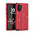 Custodia Silicone e Plastica Opaca Cover Fronte e Retro 360 Gradi Bling-Bling U01 per Samsung Galaxy Note 10 5G Rosso