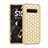 Custodia Silicone e Plastica Opaca Cover Fronte e Retro 360 Gradi Bling-Bling U01 per Samsung Galaxy S10 Oro