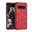 Custodia Silicone e Plastica Opaca Cover Fronte e Retro 360 Gradi Bling-Bling U01 per Samsung Galaxy S10 Plus Rosso
