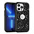 Custodia Silicone e Plastica Opaca Cover Fronte e Retro 360 Gradi Bling-Bling YJ1 per Apple iPhone 13 Pro Max Nero