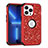 Custodia Silicone e Plastica Opaca Cover Fronte e Retro 360 Gradi Bling-Bling YJ1 per Apple iPhone 13 Pro Max Rosso