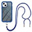 Custodia Silicone e Plastica Opaca Cover Fronte e Retro 360 Gradi con Cinghia Cordino Mano per Apple iPhone 14 Plus