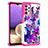 Custodia Silicone e Plastica Opaca Cover Fronte e Retro 360 Gradi JX1 per Samsung Galaxy M32 5G Rosa Caldo