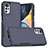 Custodia Silicone e Plastica Opaca Cover Fronte e Retro 360 Gradi MQ1 per Motorola Moto G22 Blu