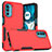 Custodia Silicone e Plastica Opaca Cover Fronte e Retro 360 Gradi MQ1 per Motorola Moto G82 5G Rosso