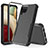 Custodia Silicone e Plastica Opaca Cover Fronte e Retro 360 Gradi MQ1 per Samsung Galaxy A12 Nero