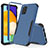 Custodia Silicone e Plastica Opaca Cover Fronte e Retro 360 Gradi MQ1 per Samsung Galaxy A52s 5G Blu e Nero