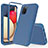 Custodia Silicone e Plastica Opaca Cover Fronte e Retro 360 Gradi MQ1 per Samsung Galaxy M02s Blu