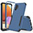 Custodia Silicone e Plastica Opaca Cover Fronte e Retro 360 Gradi MQ1 per Samsung Galaxy M32 5G Blu e Nero