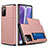 Custodia Silicone e Plastica Opaca Cover Fronte e Retro 360 Gradi N01 per Samsung Galaxy Note 20 5G Oro Rosa