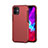 Custodia Silicone e Plastica Opaca Cover Fronte e Retro 360 Gradi per Apple iPhone 12 Mini Rosso