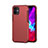 Custodia Silicone e Plastica Opaca Cover Fronte e Retro 360 Gradi per Apple iPhone 12 Rosso