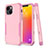 Custodia Silicone e Plastica Opaca Cover Fronte e Retro 360 Gradi per Apple iPhone 13 Mini Rosa Caldo