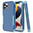 Custodia Silicone e Plastica Opaca Cover Fronte e Retro 360 Gradi per Apple iPhone 13 Pro Cielo Blu