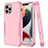 Custodia Silicone e Plastica Opaca Cover Fronte e Retro 360 Gradi per Apple iPhone 13 Pro Rosa Caldo