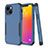 Custodia Silicone e Plastica Opaca Cover Fronte e Retro 360 Gradi per Apple iPhone 14 Blu e Nero