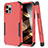 Custodia Silicone e Plastica Opaca Cover Fronte e Retro 360 Gradi per Apple iPhone 14 Pro Rosso
