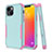 Custodia Silicone e Plastica Opaca Cover Fronte e Retro 360 Gradi per Apple iPhone 14 Verde Pastello