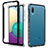 Custodia Silicone e Plastica Opaca Cover Fronte e Retro 360 Gradi per Samsung Galaxy A02 Nero