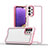 Custodia Silicone e Plastica Opaca Cover Fronte e Retro 360 Gradi Q01W per Samsung Galaxy A32 5G Bianco
