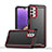 Custodia Silicone e Plastica Opaca Cover Fronte e Retro 360 Gradi Q01W per Samsung Galaxy A32 5G Rosso e Nero