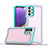 Custodia Silicone e Plastica Opaca Cover Fronte e Retro 360 Gradi Q01W per Samsung Galaxy M32 5G Oro Rosa