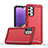 Custodia Silicone e Plastica Opaca Cover Fronte e Retro 360 Gradi Q01W per Samsung Galaxy M32 5G Rosso