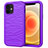 Custodia Silicone e Plastica Opaca Cover Fronte e Retro 360 Gradi R01 per Apple iPhone 12 Mini Viola