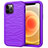Custodia Silicone e Plastica Opaca Cover Fronte e Retro 360 Gradi R01 per Apple iPhone 12 Pro Max Viola