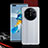 Custodia Silicone e Plastica Opaca Cover Fronte e Retro 360 Gradi R01 per Huawei Mate 40 Pro Bianco
