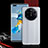 Custodia Silicone e Plastica Opaca Cover Fronte e Retro 360 Gradi R01 per Huawei Mate 40 Pro+ Plus Bianco